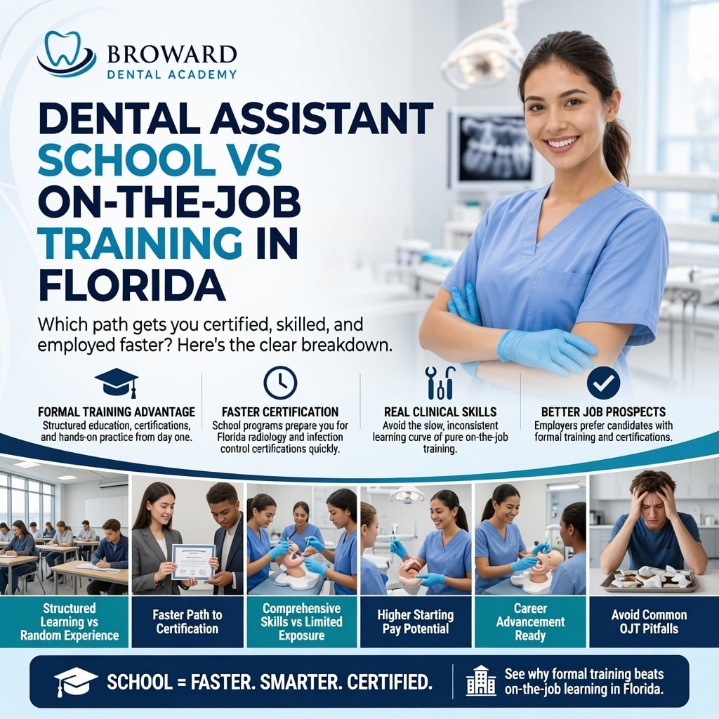 dental assistant school vs on-the-job training florida