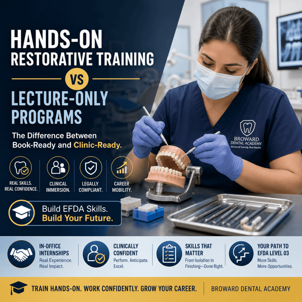 Dental Assistant Hands-On Restorative Training vs Lecture-Only Programs
