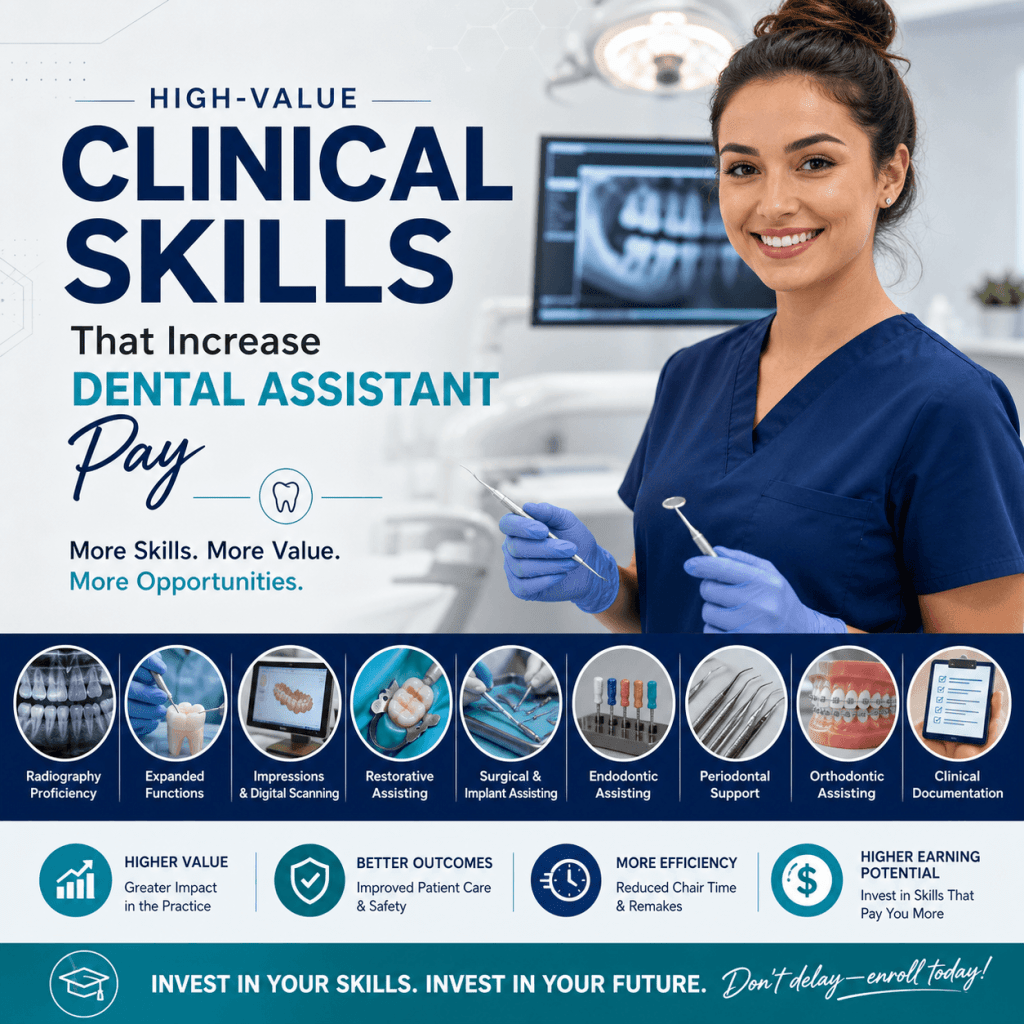 High-Value Clinical Skills That Increase Dental Assistant Pay