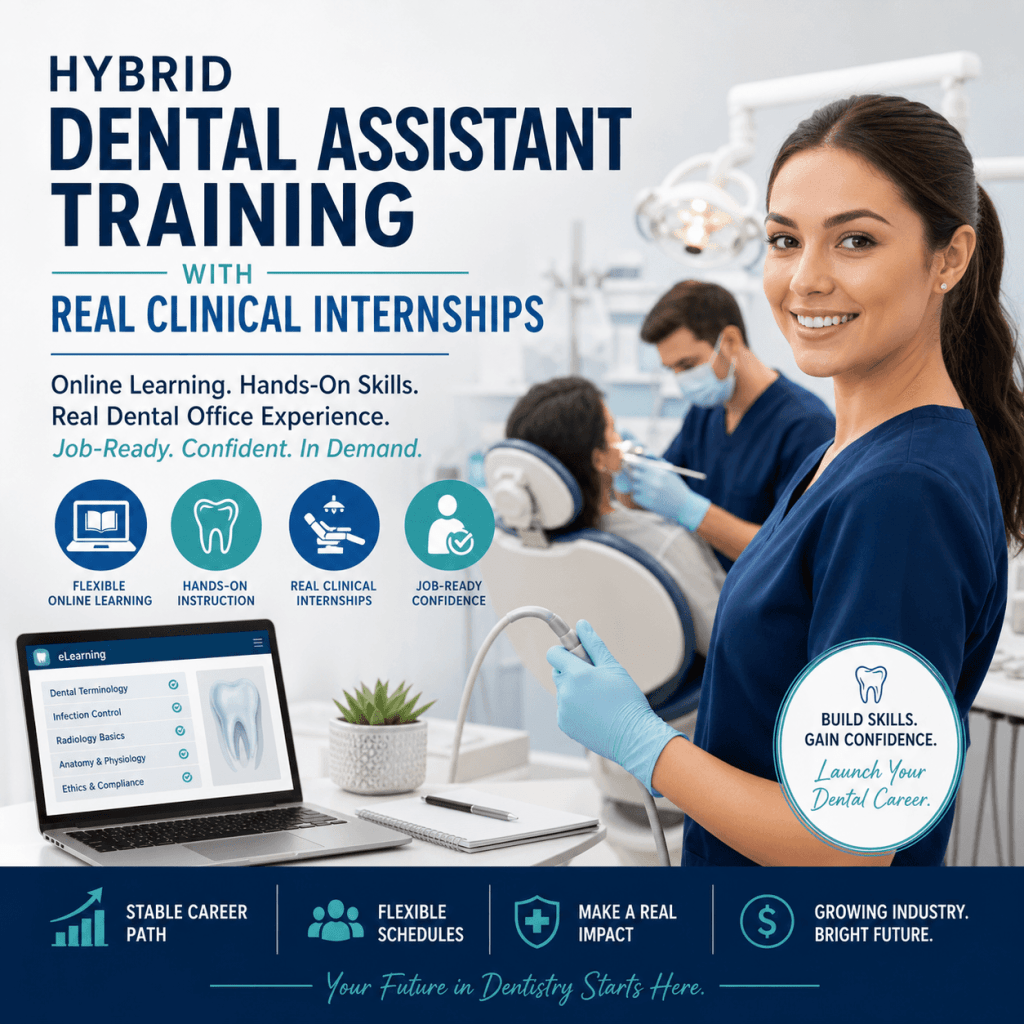 Hybrid Dental Assistant Training with Real Clinical Internships