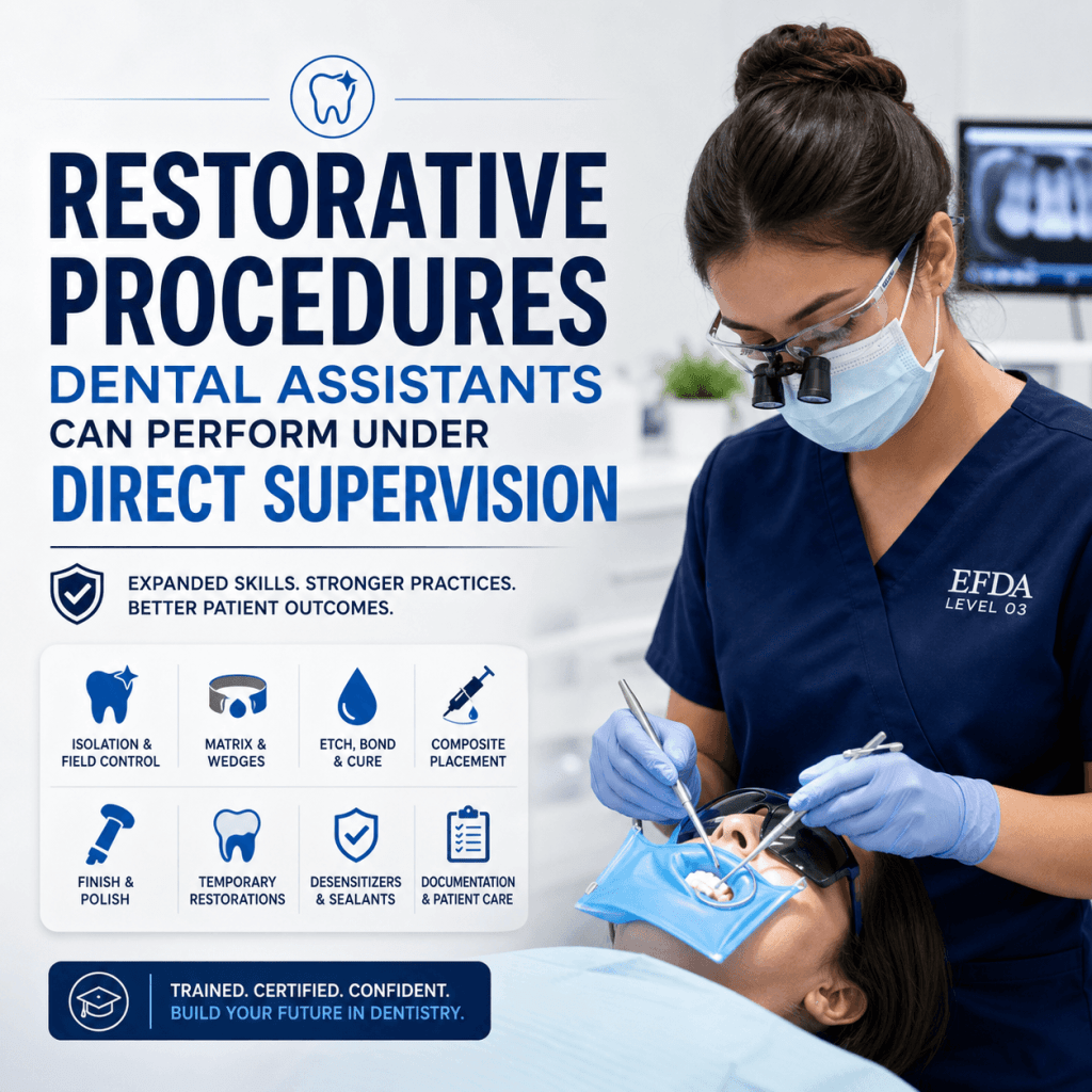 Restorative Procedures Dental Assistants Can Perform Under Direct Supervision